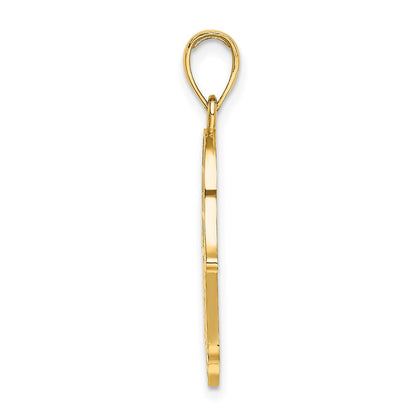 14K Gelbgold Chamseh-Anhänger mit Davidstern-Charm