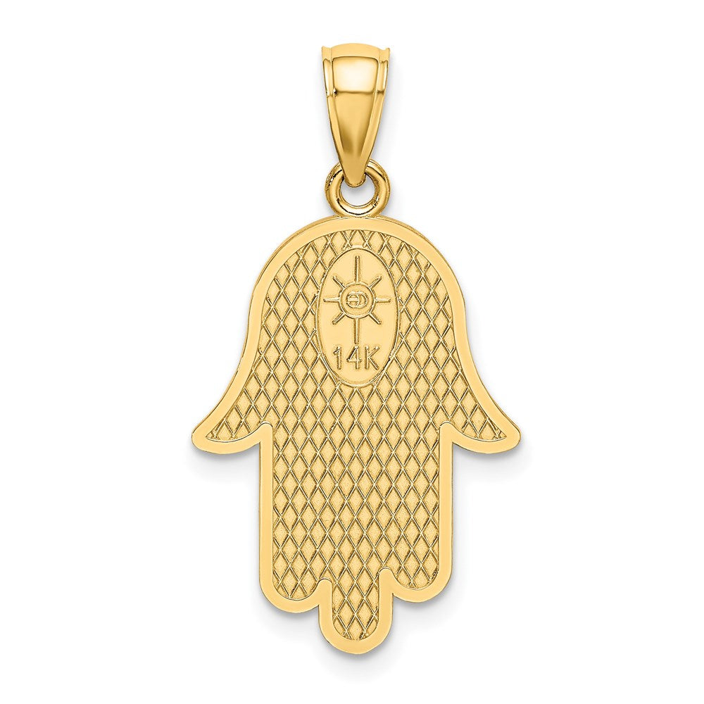 14K Gelbgold Chamseh-Anhänger mit Davidstern-Charm