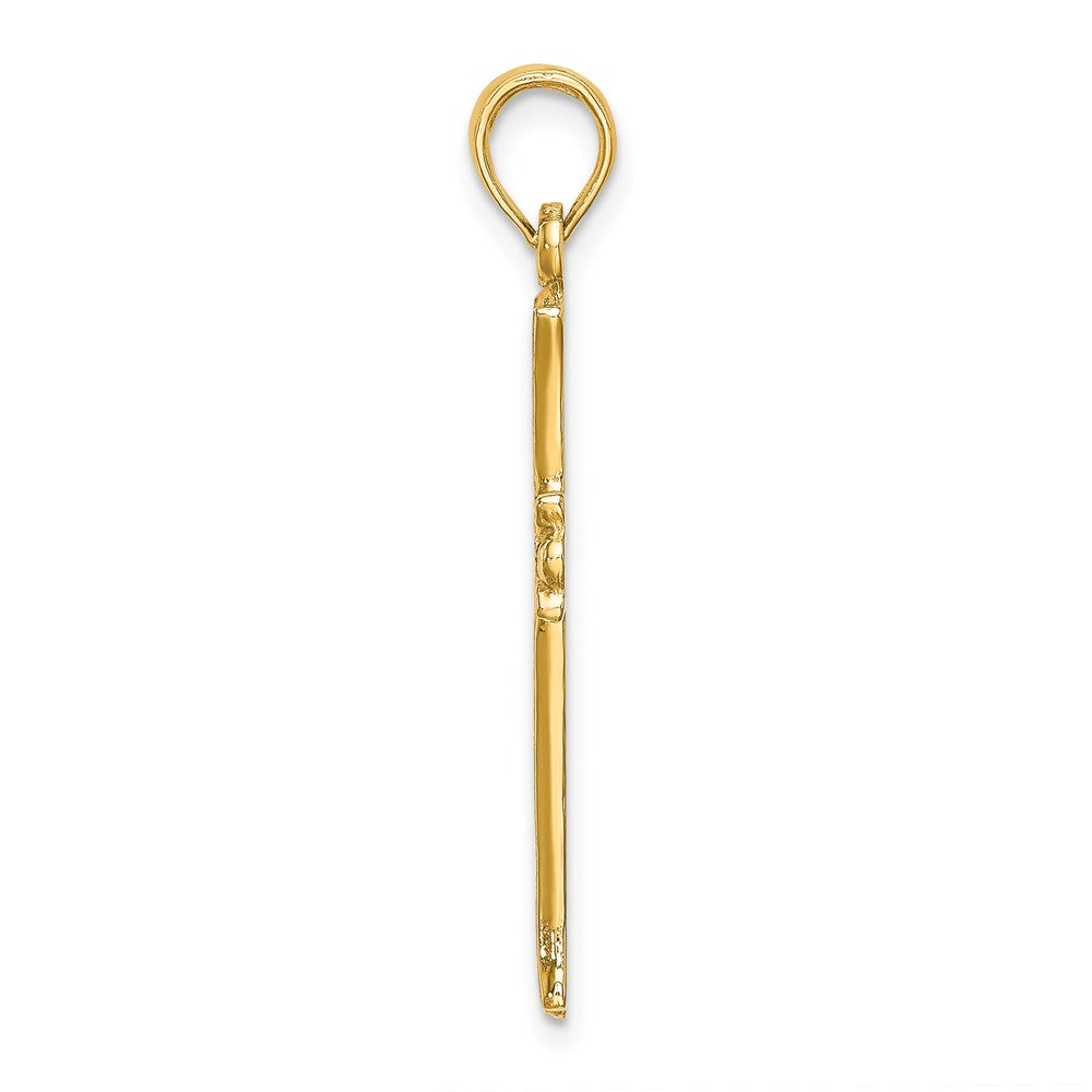 Kreuz-Charm mit Sternenstrahl-Mittelteil aus 14K Gelbgold