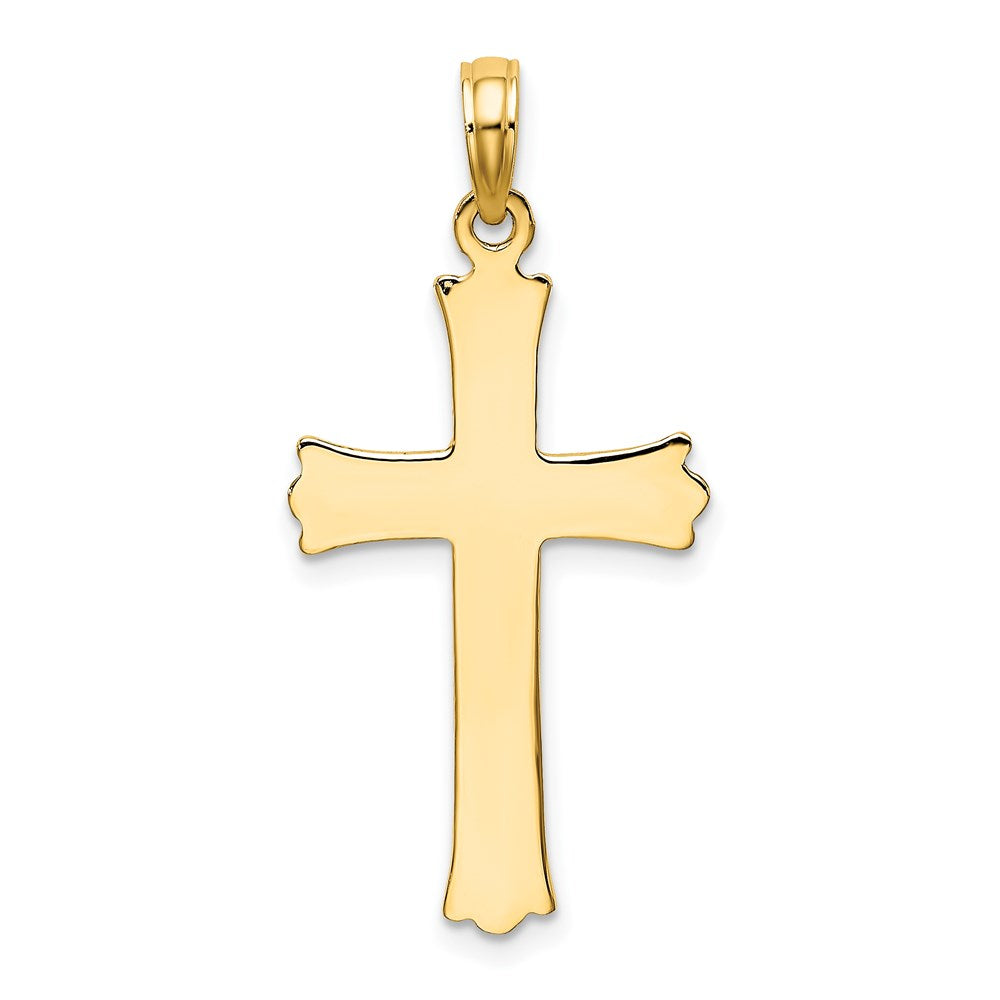 Kreuz-Charm mit Sternenstrahl-Mittelteil aus 14K Gelbgold