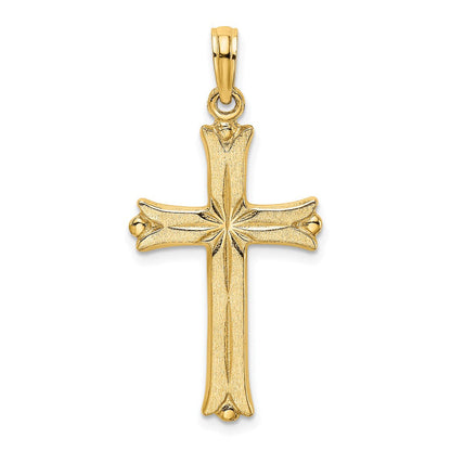 Kreuz-Charm mit Sternenstrahl-Mittelteil aus 14K Gelbgold
