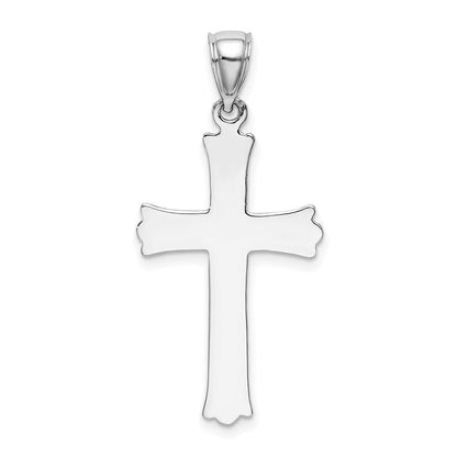 14K Weißgold Kreuz-Charm mit Sternenexplosion-Zentrum