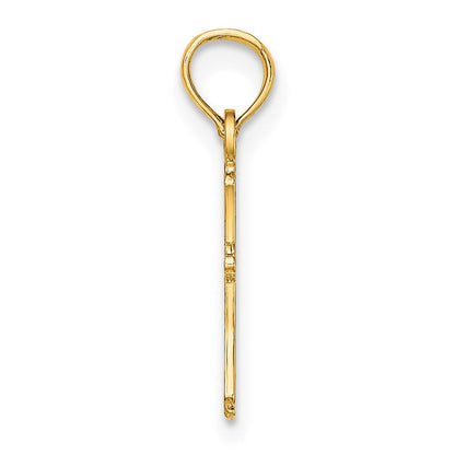 14K Gelbgold Strukturiert Mini Kreuz Charm