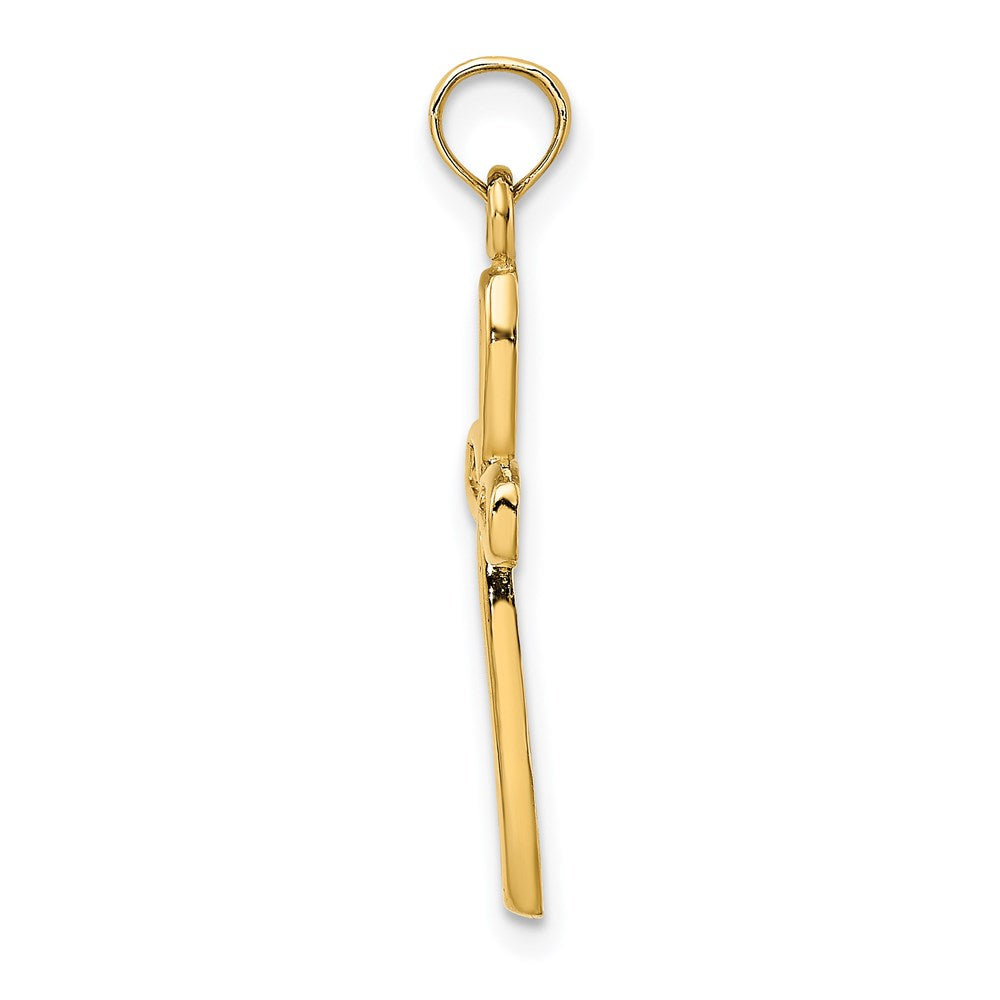 14K Gelbgold Kreuz mit Filigran Mittig Charm