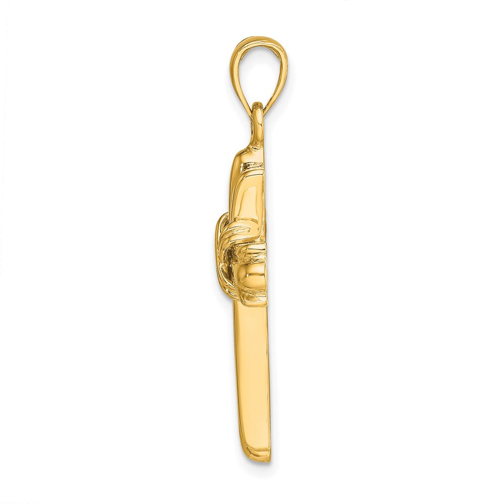 14K Gelbgold Poliert Kreuz-X-Mittelstück-Charm