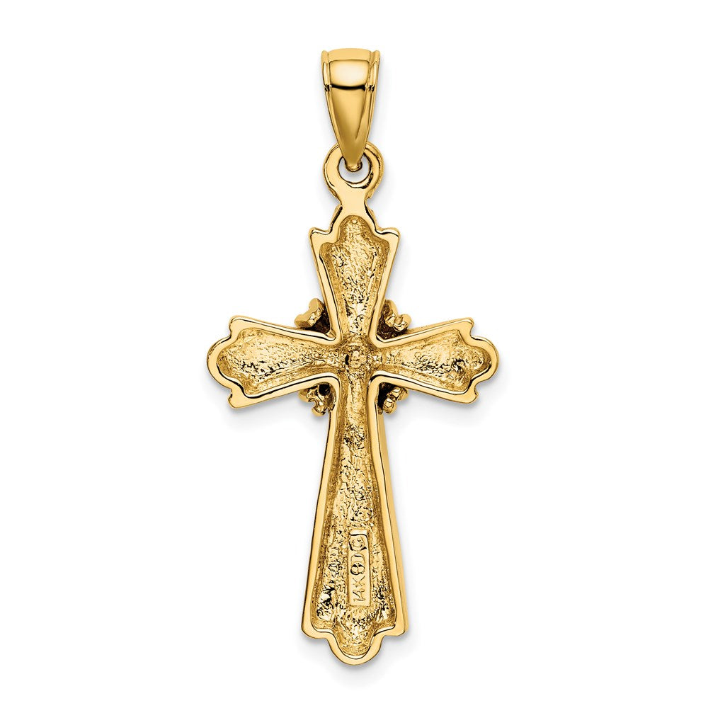 14K Gelbgold Poliert Kreuz-X-Mittelstück-Charm