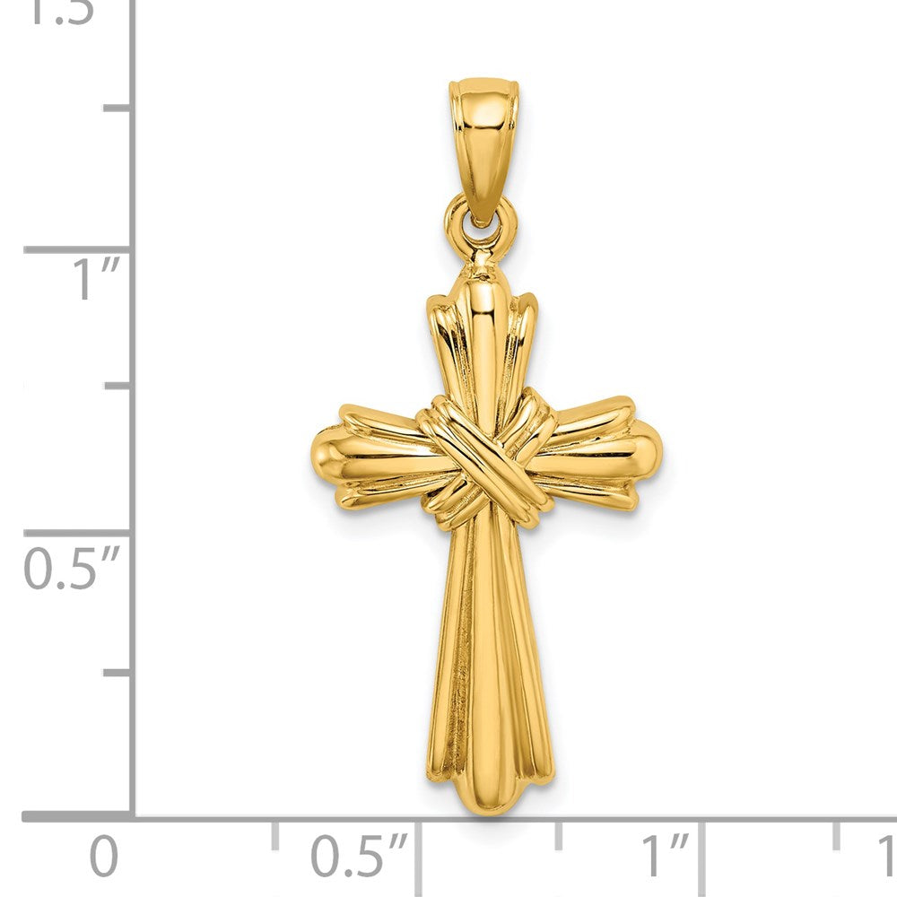 14K Gelbgold Poliert Kreuz-X-Mittelstück-Charm