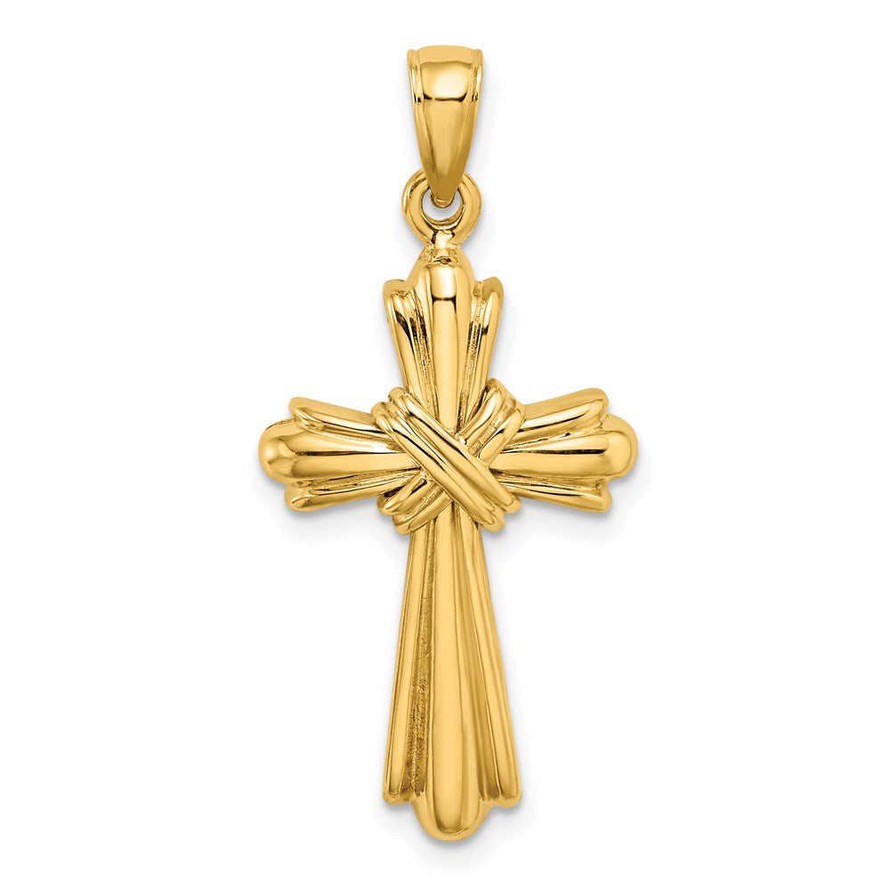 14K Gelbgold Poliert Kreuz-X-Mittelstück-Charm