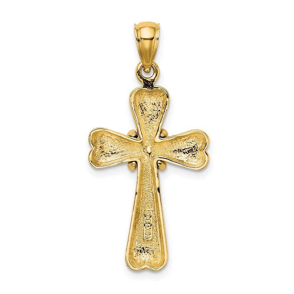 14K Gelbgold Polierter X- und Herz-Kreuz-Charm