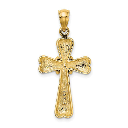 14K Gelbgold Polierter X- und Herz-Kreuz-Charm
