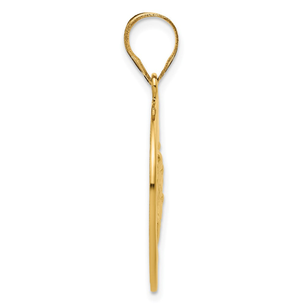 14K Gelbgold Polierter Sankt-Christopherus-Münzcharm