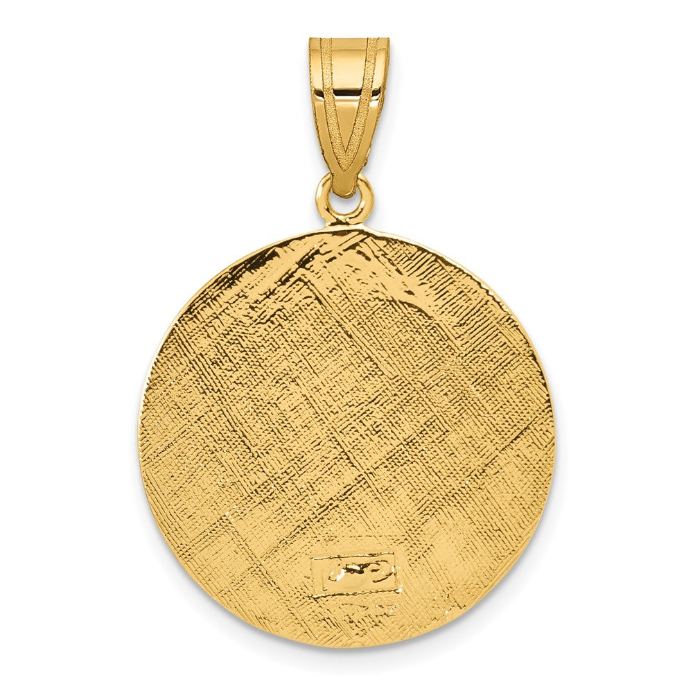 14K Gelbgold Polierter Sankt-Christopherus-Münzcharm
