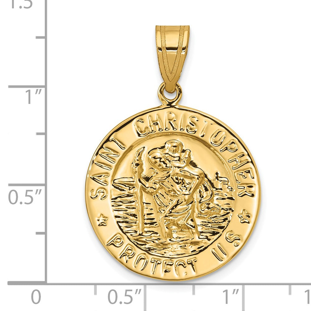 14K Gelbgold Polierter Sankt-Christopherus-Münzcharm