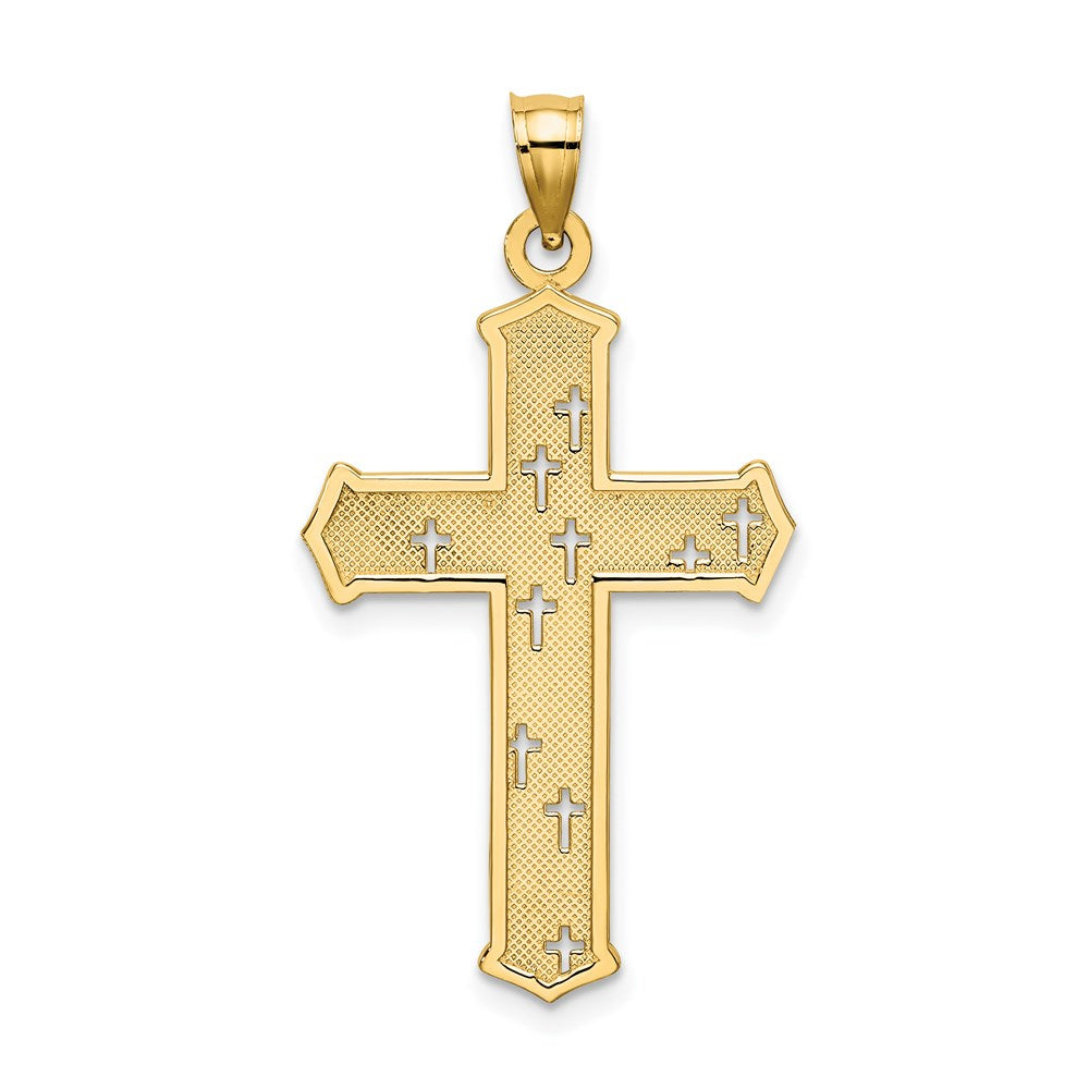 Charm „Kreuz mit Pfeilspitzen und Kreuzakzenten" aus 14K Gelbgold