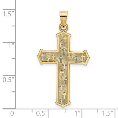 Charm „Kreuz mit Pfeilspitzen und Kreuzakzenten" aus 14K Gelbgold