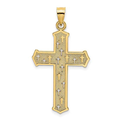 Charm „Kreuz mit Pfeilspitzen und Kreuzakzenten" aus 14K Gelbgold