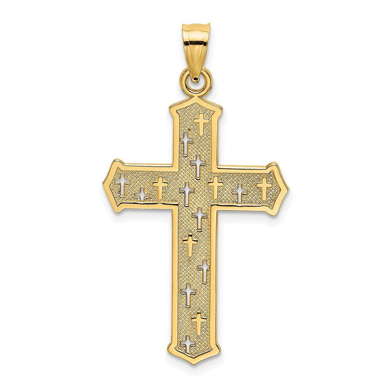 Charm „Kreuz mit Pfeilspitzen und Kreuzakzenten" aus 14K Gelbgold