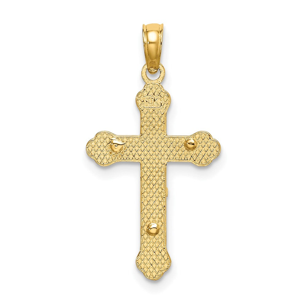 14K Gelbgold Inri Kruzifix mit Ranke Tips Charm
