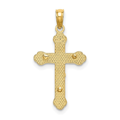 14K Gelbgold Inri Kruzifix mit Ranke Tips Charm
