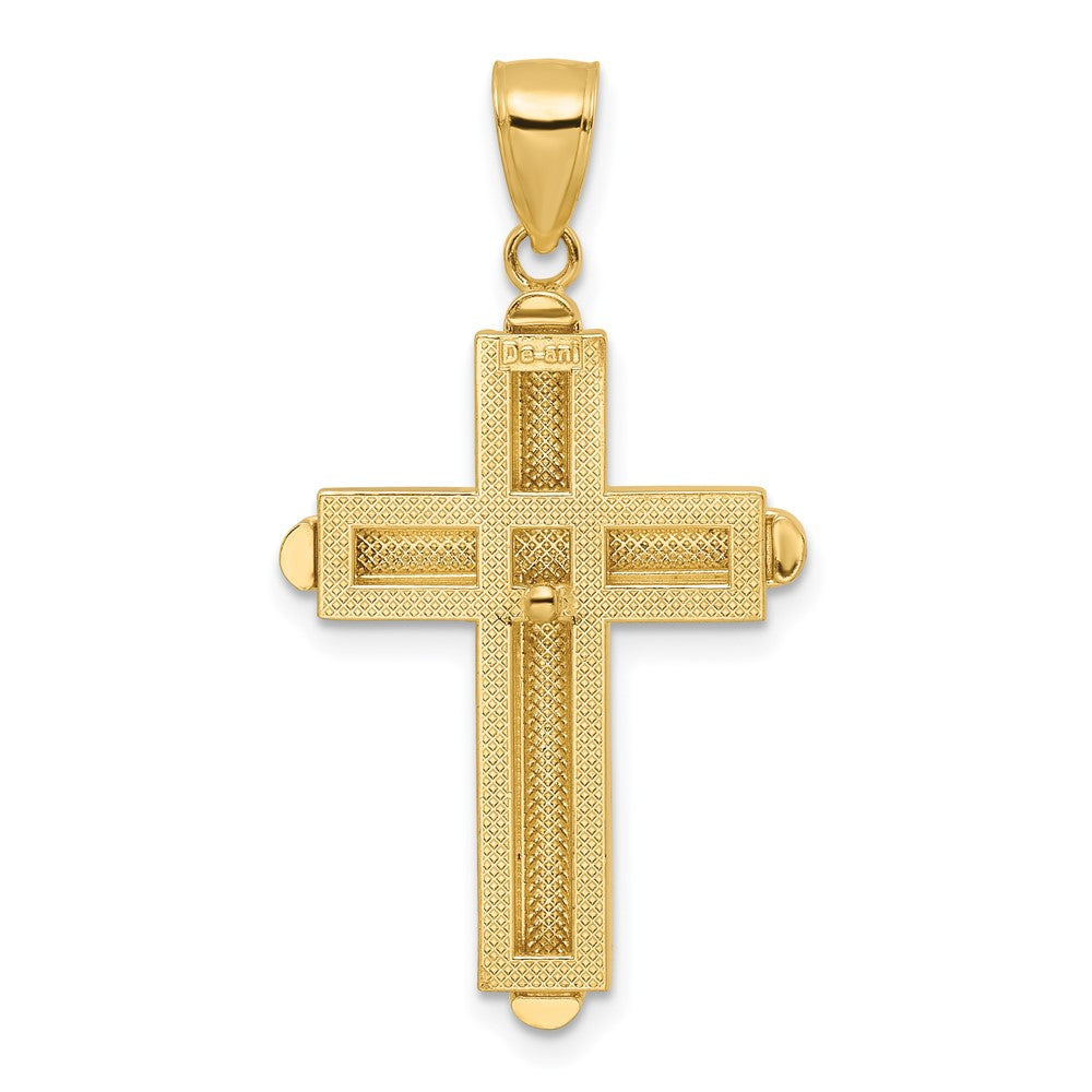 14K Gelbgold Kreuzanhänger mit abgeschrägten Kanten
