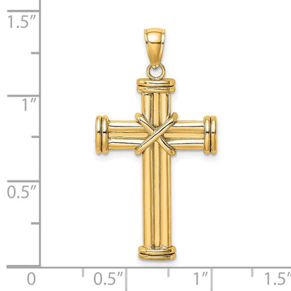 14K Gelbgold Polierter Kreuz-Anhänger