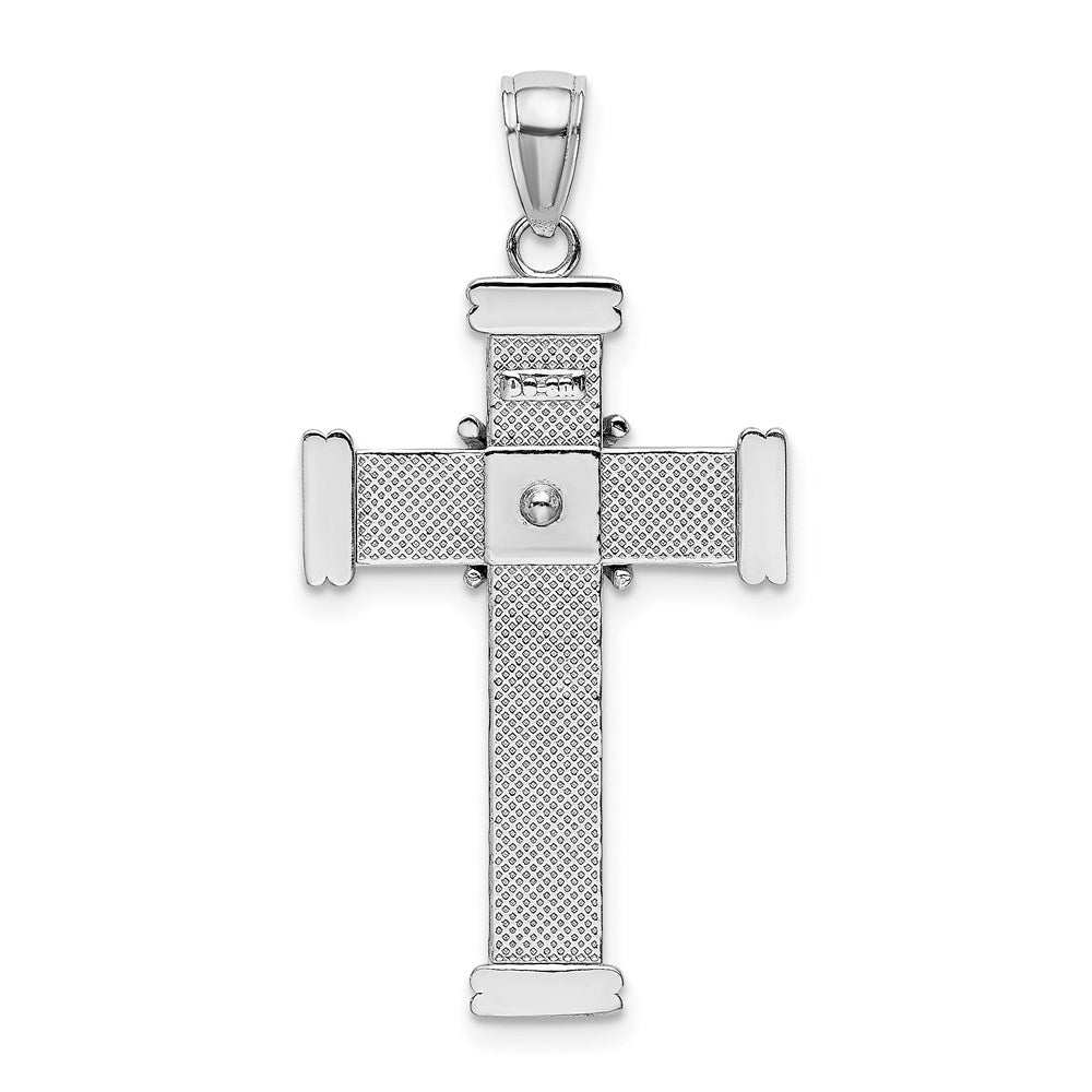 Anhänger Kreuz poliert aus 14K Weißgold