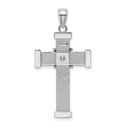 Anhänger Kreuz poliert aus 14K Weißgold