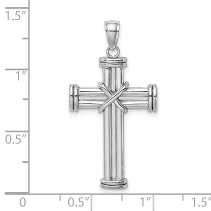 Anhänger Kreuz poliert aus 14K Weißgold