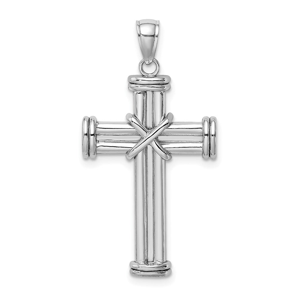 Anhänger Kreuz poliert aus 14K Weißgold