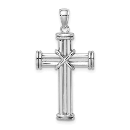 Anhänger Kreuz poliert aus 14K Weißgold