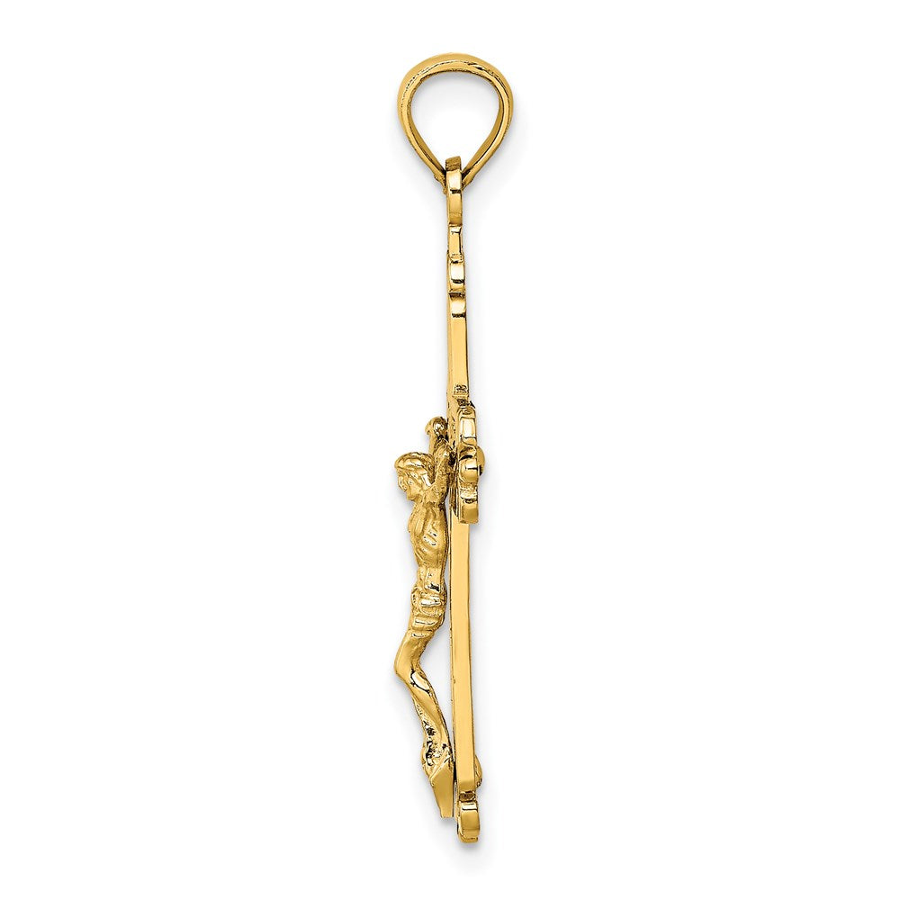 14 Karat Gelbgold Fancy Kreuzanhänger-Charm