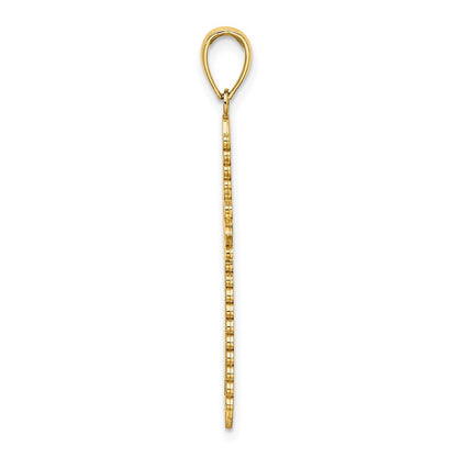14K Gelbgold Kreuz-Charm mit Spitzenrand