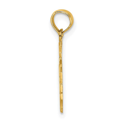 14K Gelbgold I Liebe Jesus Kreuz Charm