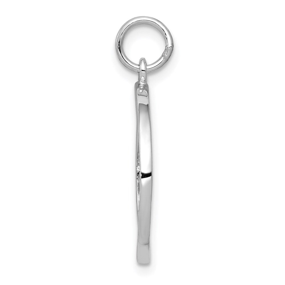 14K Weißgold massiver polierter NEW YORK Skyline-Charm