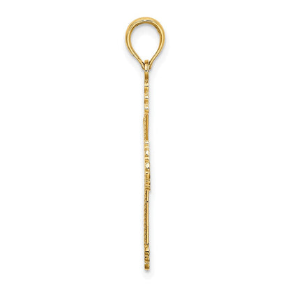 14K Gelbgold Kreuz mit Herz Mittig Charm