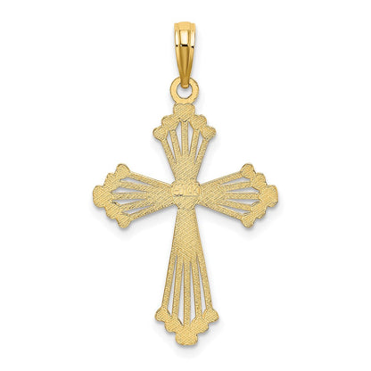 14K Gelbgold Kreuz mit Herz Mittig Charm