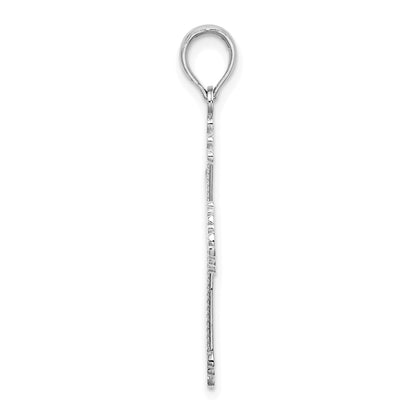 14K Weißgold Kreuz mit Herz Mittig Charm