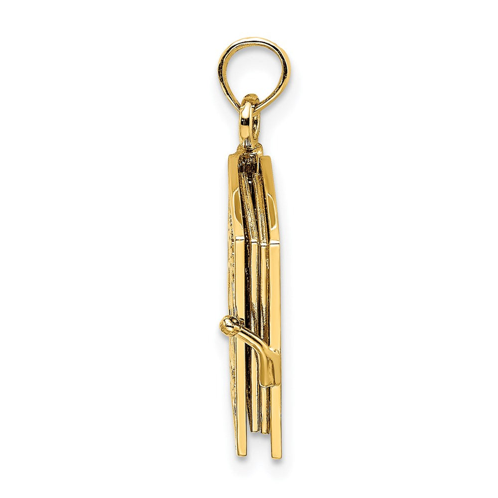 14K Gelbgold 3-d mit Beweglich Pages Gebet Of Jabez Book Charm