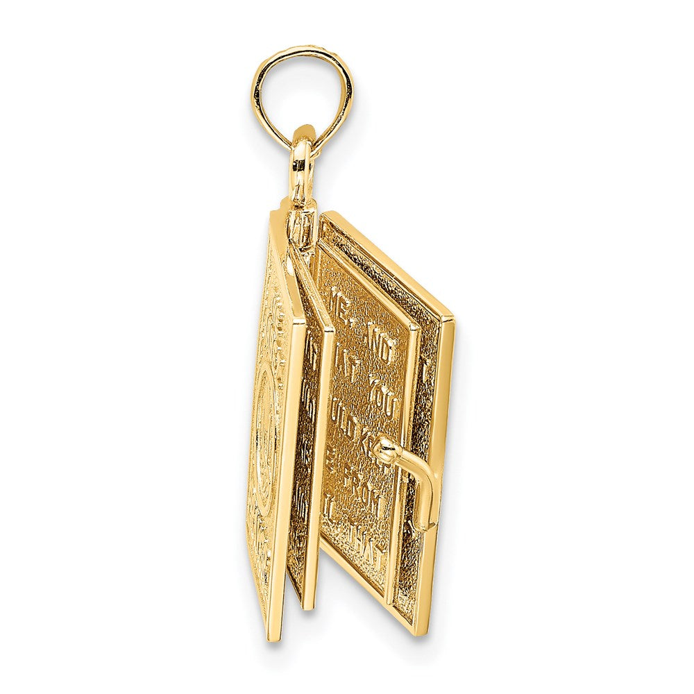 14K Gelbgold 3-d mit Beweglich Pages Gebet Of Jabez Book Charm