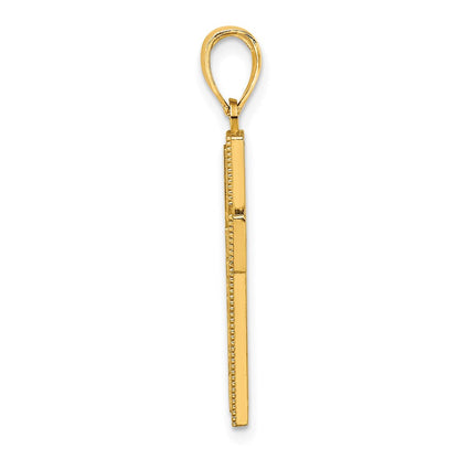 14K Gelbgold Block-Kreuz-Charm