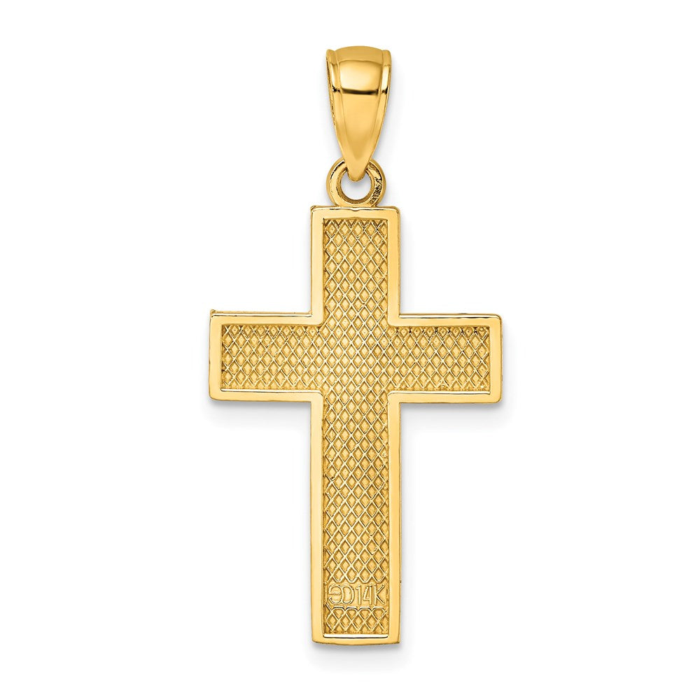 14K Gelbgold Block-Kreuz-Charm