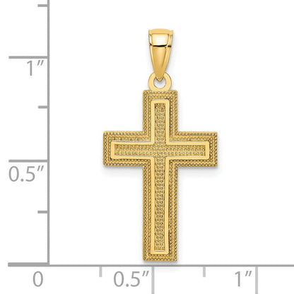 14K Gelbgold Block-Kreuz-Charm