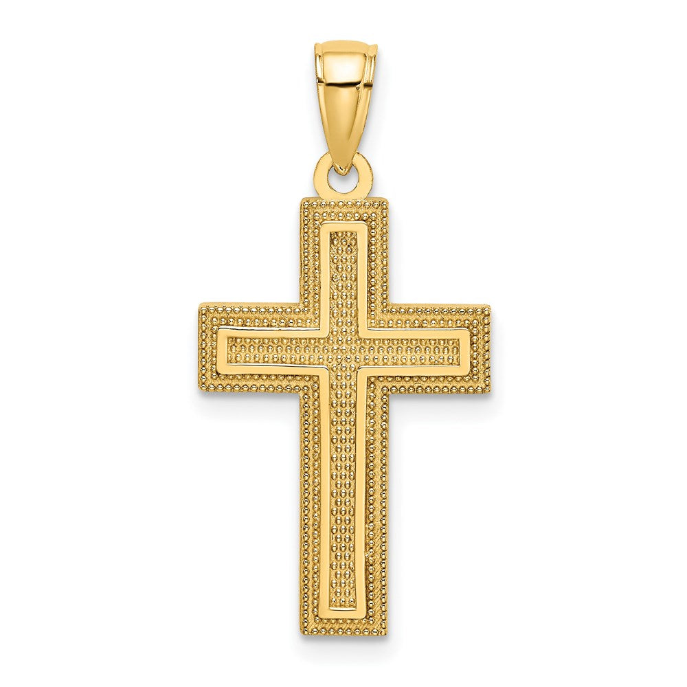 14K Gelbgold Block-Kreuz-Charm