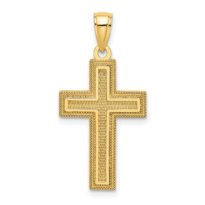 14K Gelbgold Block-Kreuz-Charm