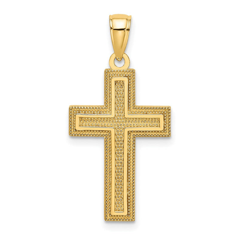 14K Gelbgold Block-Kreuz-Charm