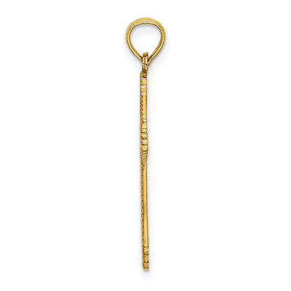 14K Gelbgold mit Pointed Ends Fantasie Kreuz Charm