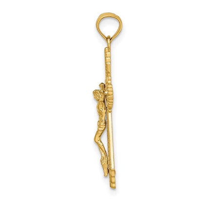 Diamantierter Kruzifix-Charm aus 14K Gelbgold