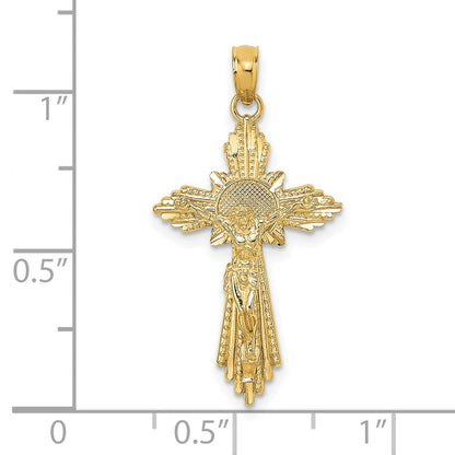 Diamantierter Kruzifix-Charm aus 14K Gelbgold