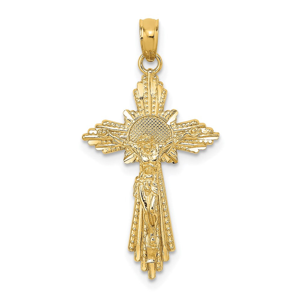 Diamantierter Kruzifix-Charm aus 14K Gelbgold