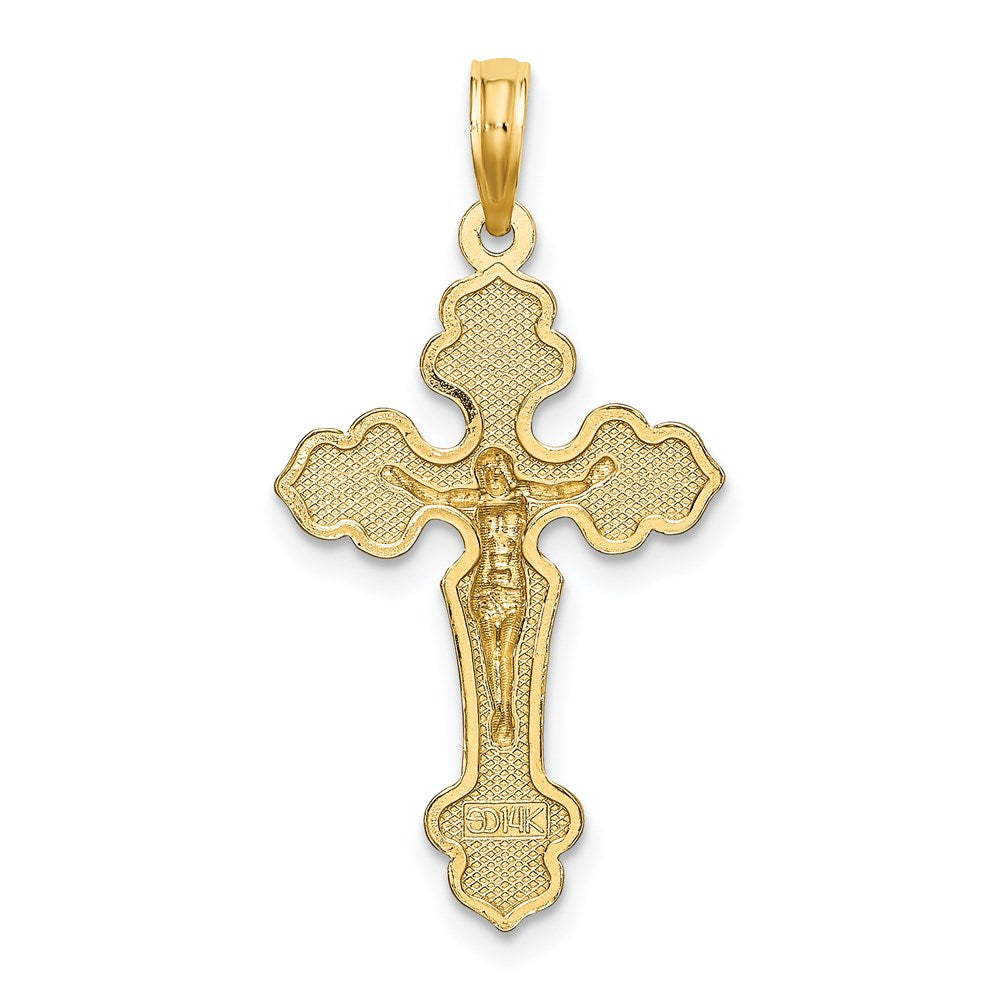 14K Gelbgold Kruzifix mit Fantasie Tips Charm